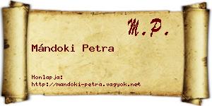 Mándoki Petra névjegykártya